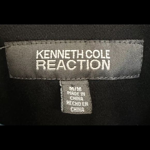 Kenneth Cole Pea Coat Women’s Size Medium Black with Belt - Picture 3 of 4